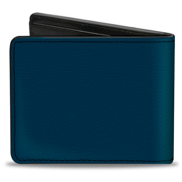 Buckle-Down Bi-Fold Wallet - IMPALA Script Emblem Blue Silver
