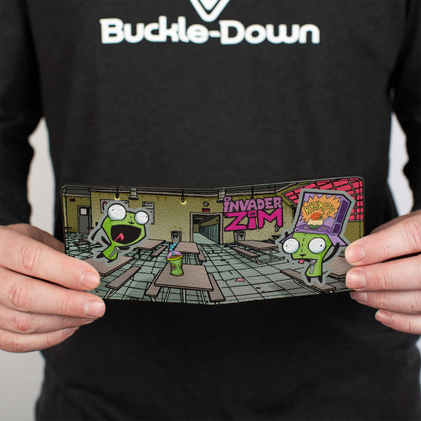 Buckle-Down Bi-Fold Wallet - INVADER ZIM GIR Dog Cafeteria Poses And Title Logo