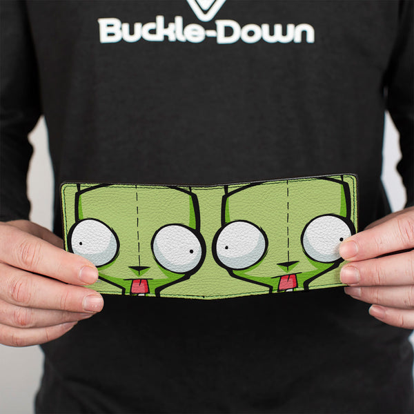 Buckle-Down Bi-Fold Wallet - Invader Zim GIR Face Close-Up Greens