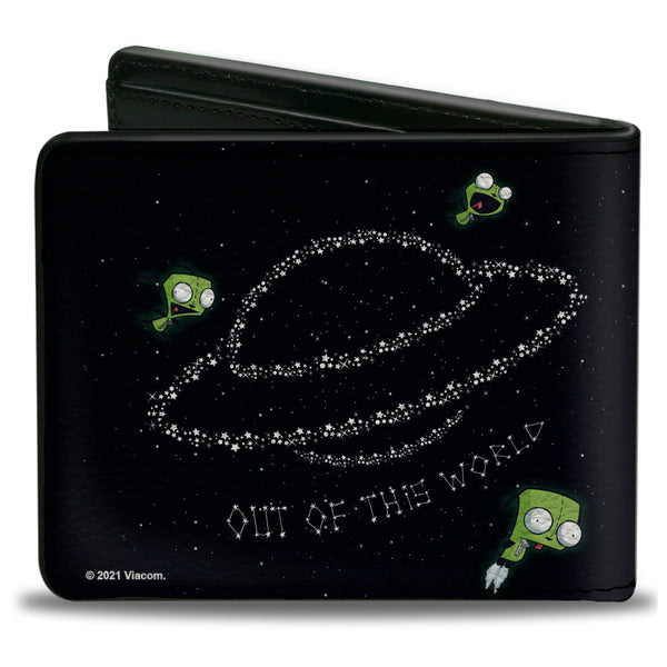 Buckle-Down Bi-Fold Wallet - Invader Zim GIR OUT OF THIS WORLD Star Spaceship Poses Black/White