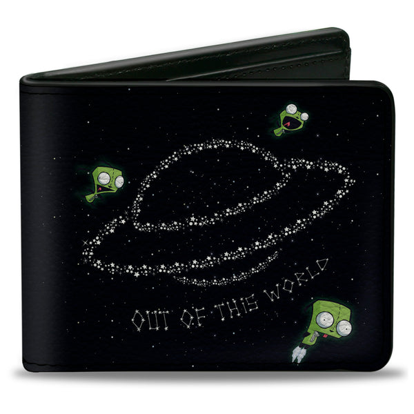 Buckle-Down Bi-Fold Wallet - Invader Zim GIR OUT OF THIS WORLD Star Spaceship Poses Black/White