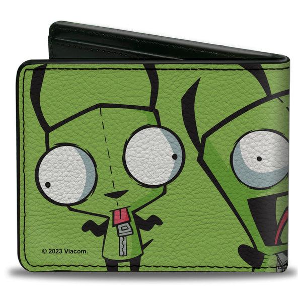 Buckle-Down Bi-Fold Wallet - Invader Zim GIR Poses Green