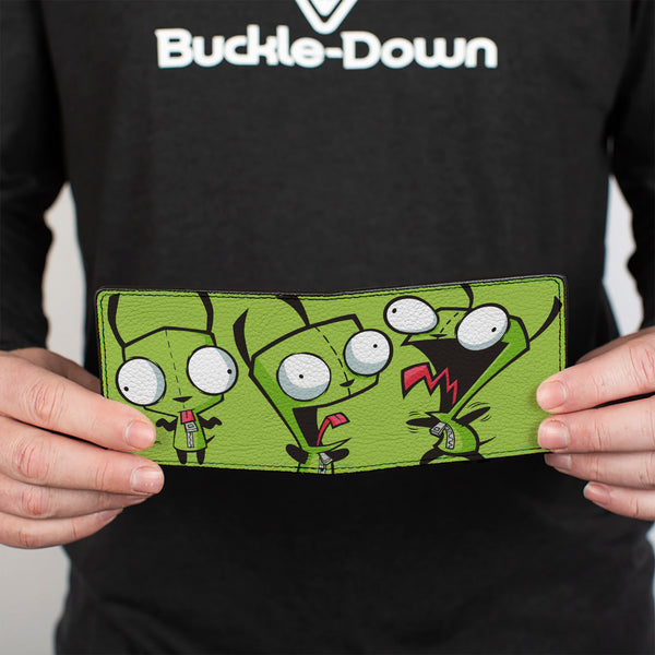 Buckle-Down Bi-Fold Wallet - Invader Zim GIR Poses Green