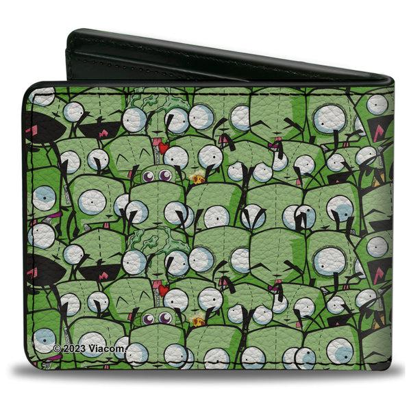 Buckle-Down Bi-Fold Wallet - Invader Zim GIR Poses Stacked Greens