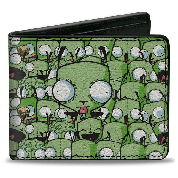 Buckle-Down Bi-Fold Wallet - Invader Zim GIR Poses Stacked Greens