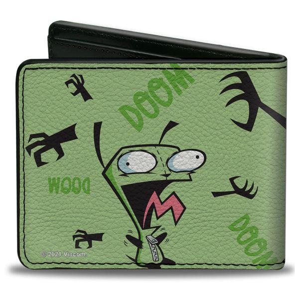 Buckle-Down Bi-Fold Wallet - Invader Zim GIR Screaming DOOM Pose Greens