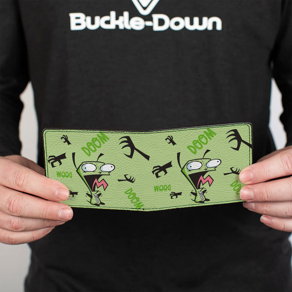 Buckle-Down Bi-Fold Wallet - Invader Zim GIR Screaming DOOM Pose Greens