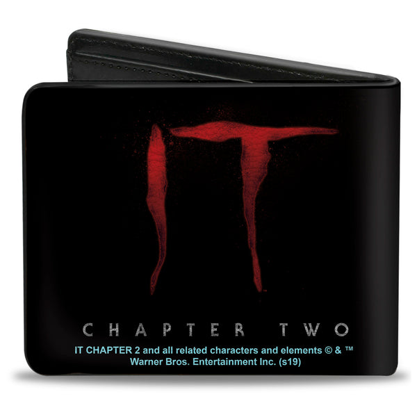 Buckle-Down Bi-Fold Wallet - IT CHAPTER TWO Pennywise Face + Logo Black Red Blues