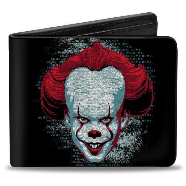 Buckle-Down Bi-Fold Wallet - IT CHAPTER TWO Pennywise Face + Logo Black Red Blues