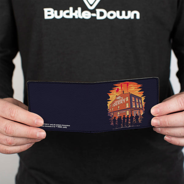 Buckle-Down Bi-Fold Wallet - It Welcome To Derry Vintage Movie Poster Black Reds Yellows