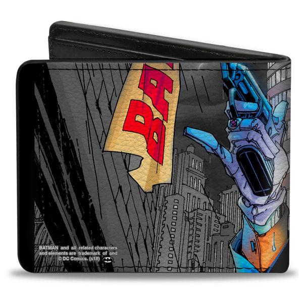 Buckle-Down Bi-Fold Wallet - Joker Smiling Gun BANG Alley Pose CLOSE-UP