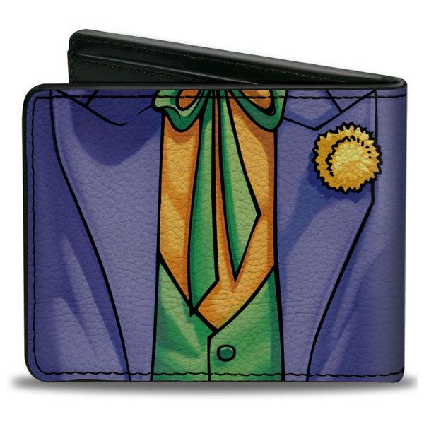 Buckle-Down Bi-Fold Wallet - Joker Suit Chest Purple Green Orange