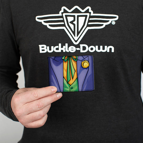 Buckle-Down Bi-Fold Wallet - Joker Suit Chest Purple Green Orange