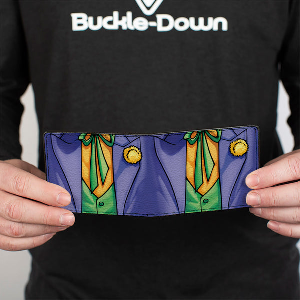 Buckle-Down Bi-Fold Wallet - Joker Suit Chest Purple Green Orange
