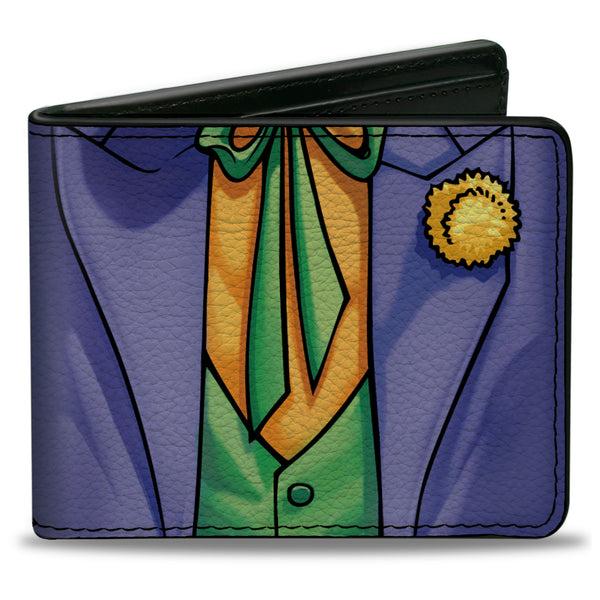 Buckle-Down Bi-Fold Wallet - Joker Suit Chest Purple Green Orange