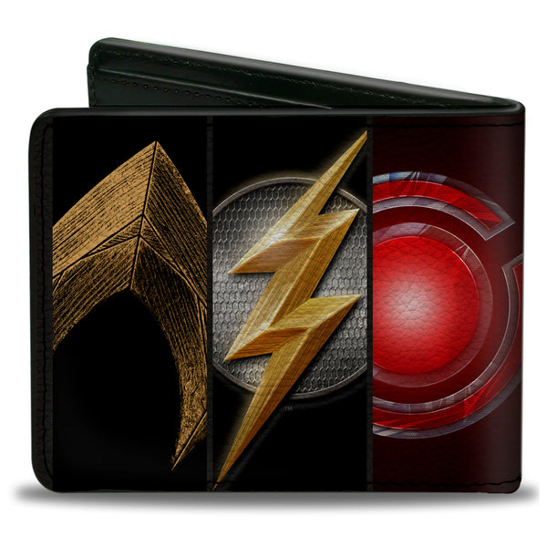 Buckle-Down Bi-Fold Wallet - Justice League 2017 6-Superhero Icon Blocks