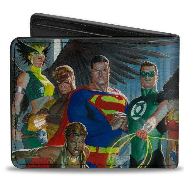 Buckle-Down Bi-Fold Wallet - Justice League Of America Issue #12 12-Superhero Cover Pose Blues