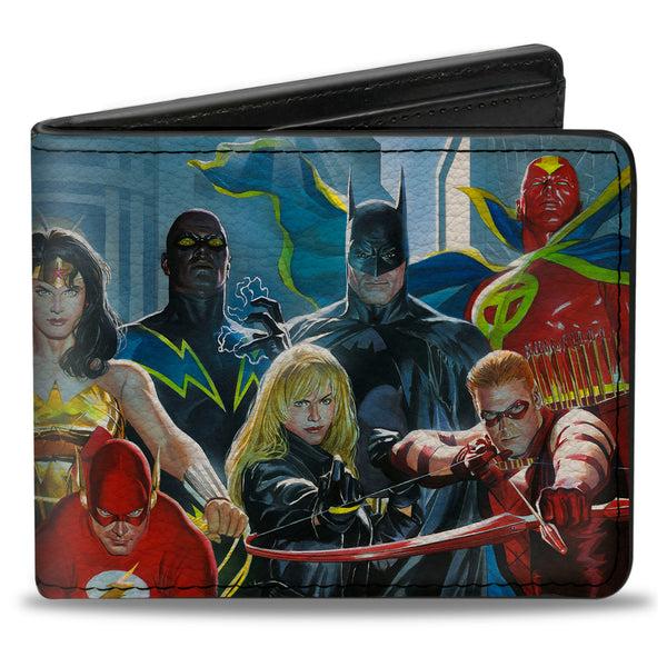 Buckle-Down Bi-Fold Wallet - Justice League of America Issue #12 12-Superhero Cover Pose Blues