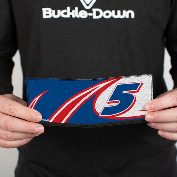 Buckle-Down Bi-Fold Wallet - Kyle Larson #5 Racing Logo White/Blue/Red
