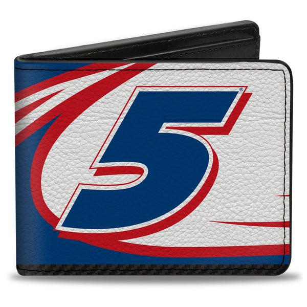 Buckle-Down Bi-Fold Wallet - Kyle Larson #5 Racing Logo White/Blue/Red