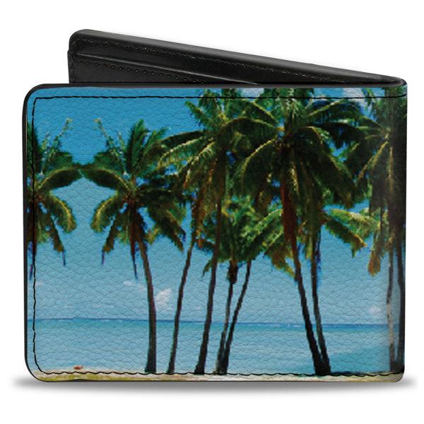 Buckle-Down Bi-Fold Wallet - Landscape Beach Palm Trees