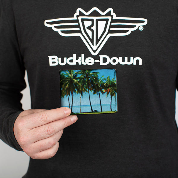 Buckle-Down Bi-Fold Wallet - Landscape Beach Palm Trees
