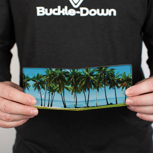 Buckle-Down Bi-Fold Wallet - Landscape Beach Palm Trees