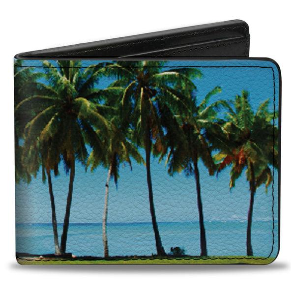 Buckle-Down Bi-Fold Wallet - Landscape Beach Palm Trees