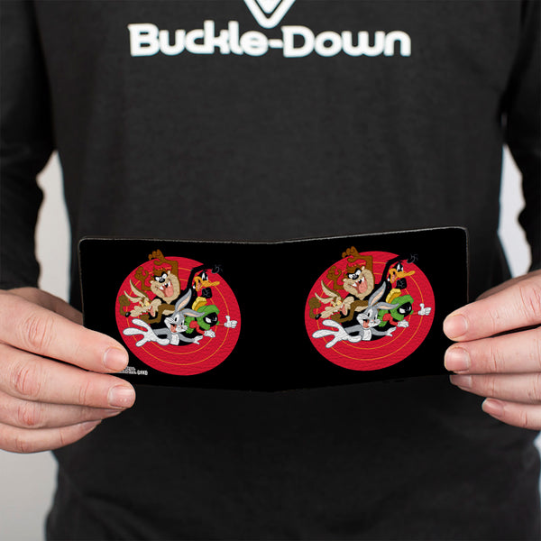 Buckle-Down Bi-Fold Wallet - Looney Tunes 5-Character Bullseye Pose Black