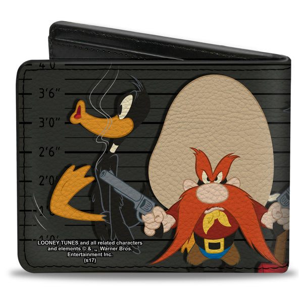 Buckle-Down Bi-Fold Wallet - Looney Tunes 6-Character Group Lineup Gray Black