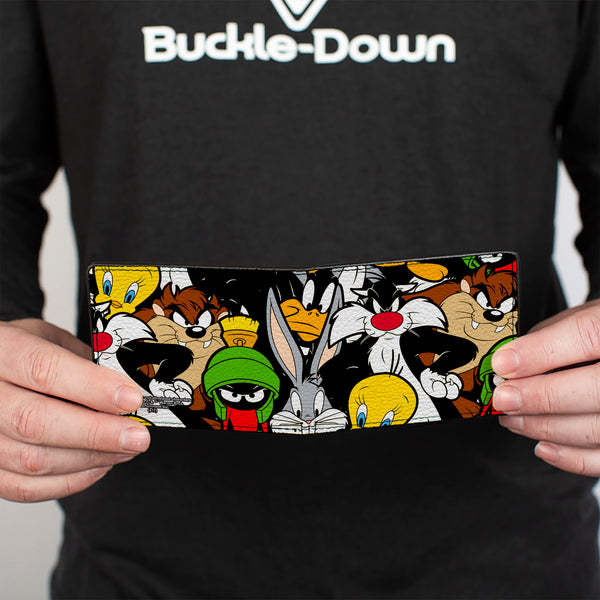 Buckle-Down Bi-Fold Wallet - Looney Tunes 6-Character Stacked Collage