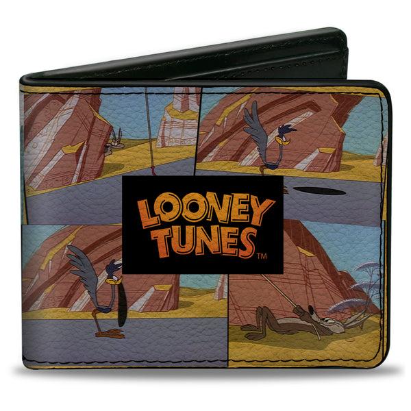 Buckle-Down Bi-Fold Wallet - LOONEY TUNES Wile E. Coyote and Road Runner Scene Blocks