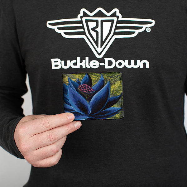 Buckle-Down Bi-Fold Wallet - MAGIC THE GATHERING Black Lotus Card Image And Title Logo