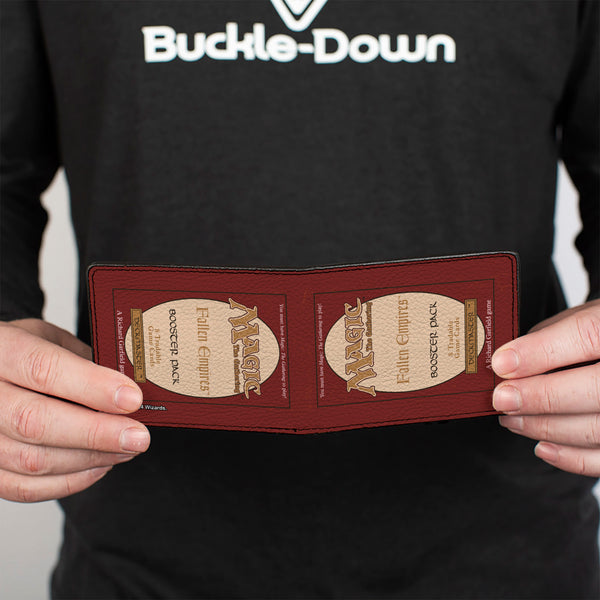 Buckle-Down Bi-Fold Wallet - Magic The Gathering FALLEN EMPIRES BOOSTER PACK Deckmaster Card Replica Browns