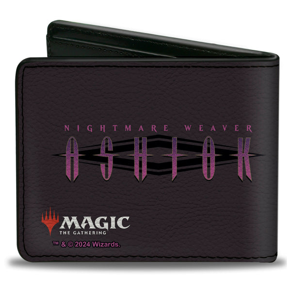 Buckle-Down Bi-Fold Wallet - Magic The Gathering NIGHTMARE WEAVER ASHIOK Pose Black/Purples