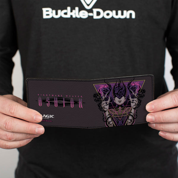 Buckle-Down Bi-Fold Wallet - Magic The Gathering NIGHTMARE WEAVER ASHIOK Pose Black/Purples
