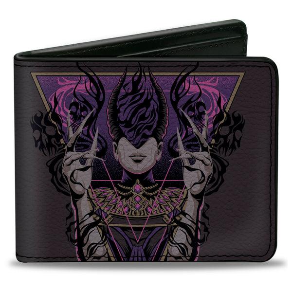 Buckle-Down Bi-Fold Wallet - Magic the Gathering NIGHTMARE WEAVER ASHIOK Pose Black/Purples