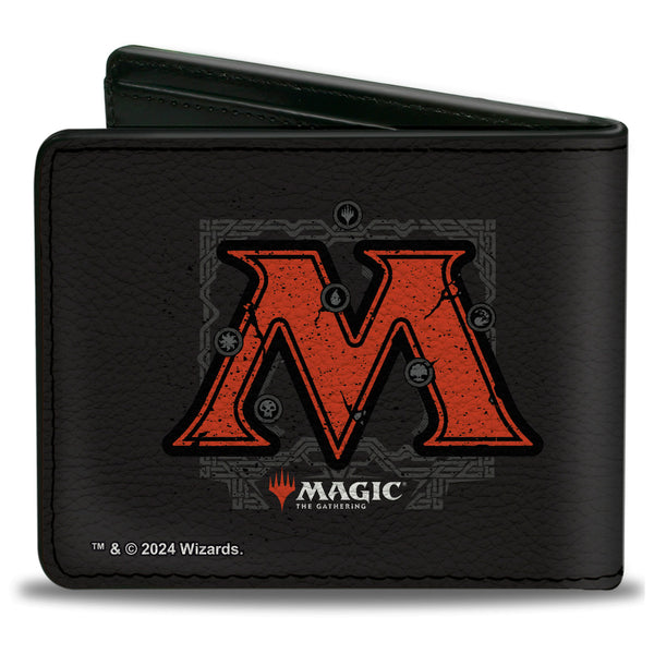 Buckle-Down Bi-Fold Wallet - Magic The Gathering Planeswalker Mana Pentagon And Logo Black/Multi Color