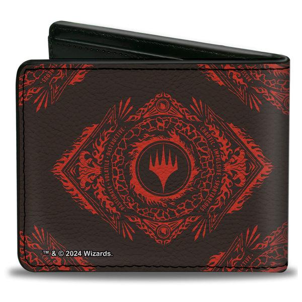Buckle-Down Bi-Fold Wallet - Magic The Gathering Planeswalker Mountain Mana Traits Black/Red