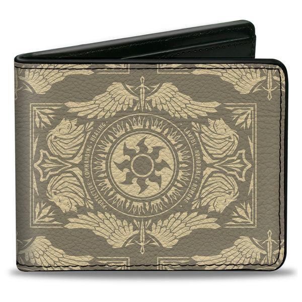 Buckle-Down Bi-Fold Wallet - Magic the Gathering Planeswalker Plains Mana Traits Tans