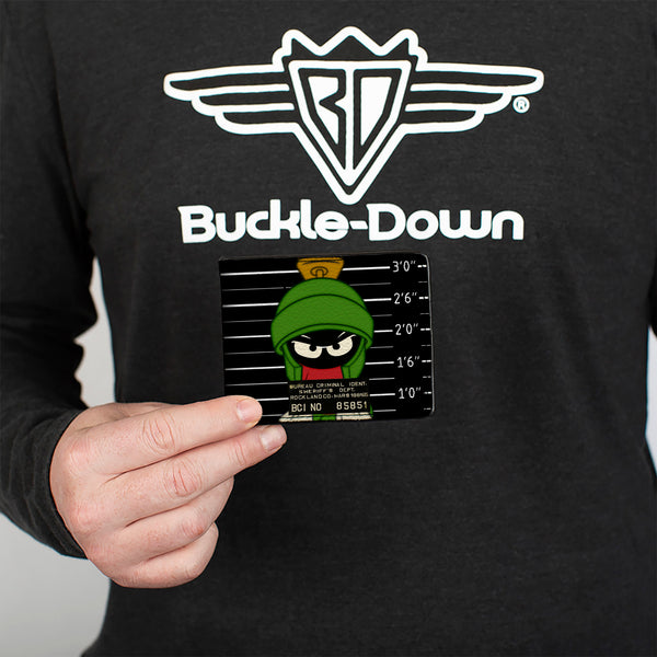 Buckle-Down Bi-Fold Wallet - Marvin The Martian ROCKLAND CO Mug Shot Black White