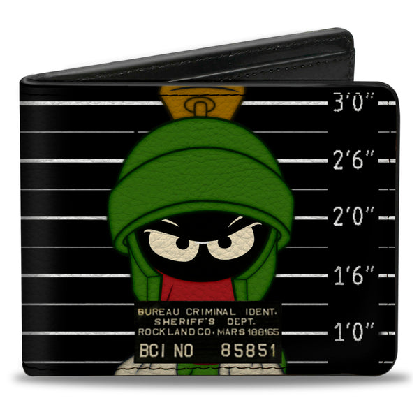 Buckle-Down Bi-Fold Wallet - Marvin the Martian ROCKLAND CO Mug Shot Black White