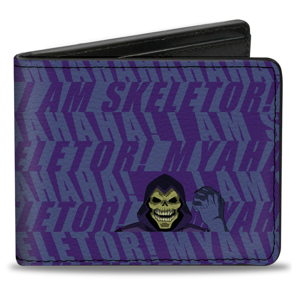 Buckle-Down Bi-Fold Wallet - Masters of the Universe I AM SKELETOR Pose and Text Blues
