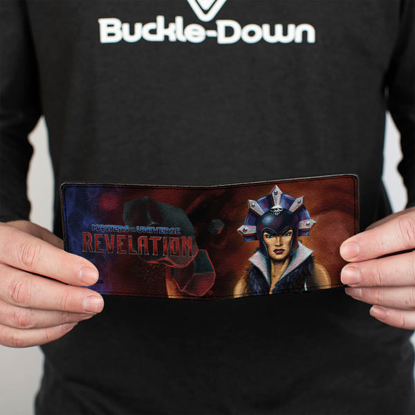 Buckle-Down Bi-Fold Wallet - MASTERS OF THE UNIVERSE REVELATION Evil-Lyn Pose And Title Logo