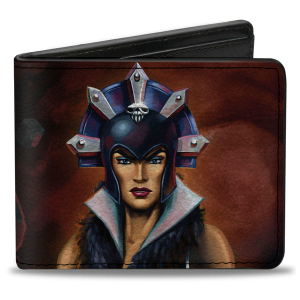 Buckle-Down Bi-Fold Wallet - MASTERS OF THE UNIVERSE REVELATION Evil-Lyn Pose And Title Logo