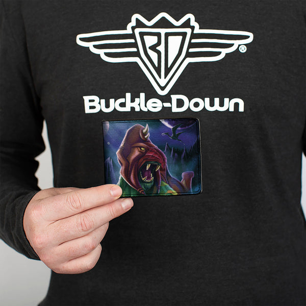 Buckle-Down Bi-Fold Wallet - MASTERS OF THE UNIVERSE REVELATION Battle Cat Pose And Title Logo