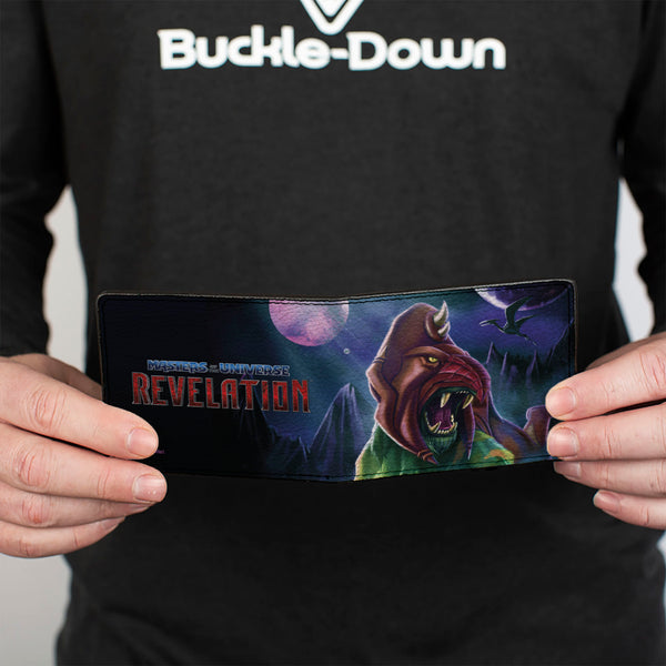 Buckle-Down Bi-Fold Wallet - MASTERS OF THE UNIVERSE REVELATION Battle Cat Pose And Title Logo