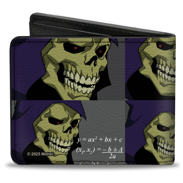 Buckle-Down Bi-Fold Wallet - Masters Of The Universe Skeletor Formula Pose Blocks Grays