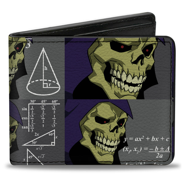 Buckle-Down Bi-Fold Wallet - Masters of the Universe Skeletor Formula Pose Blocks Grays