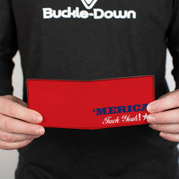 Buckle-Down Bi-Fold Wallet - 'MERICA FUCK YEAH Star Red Blue White